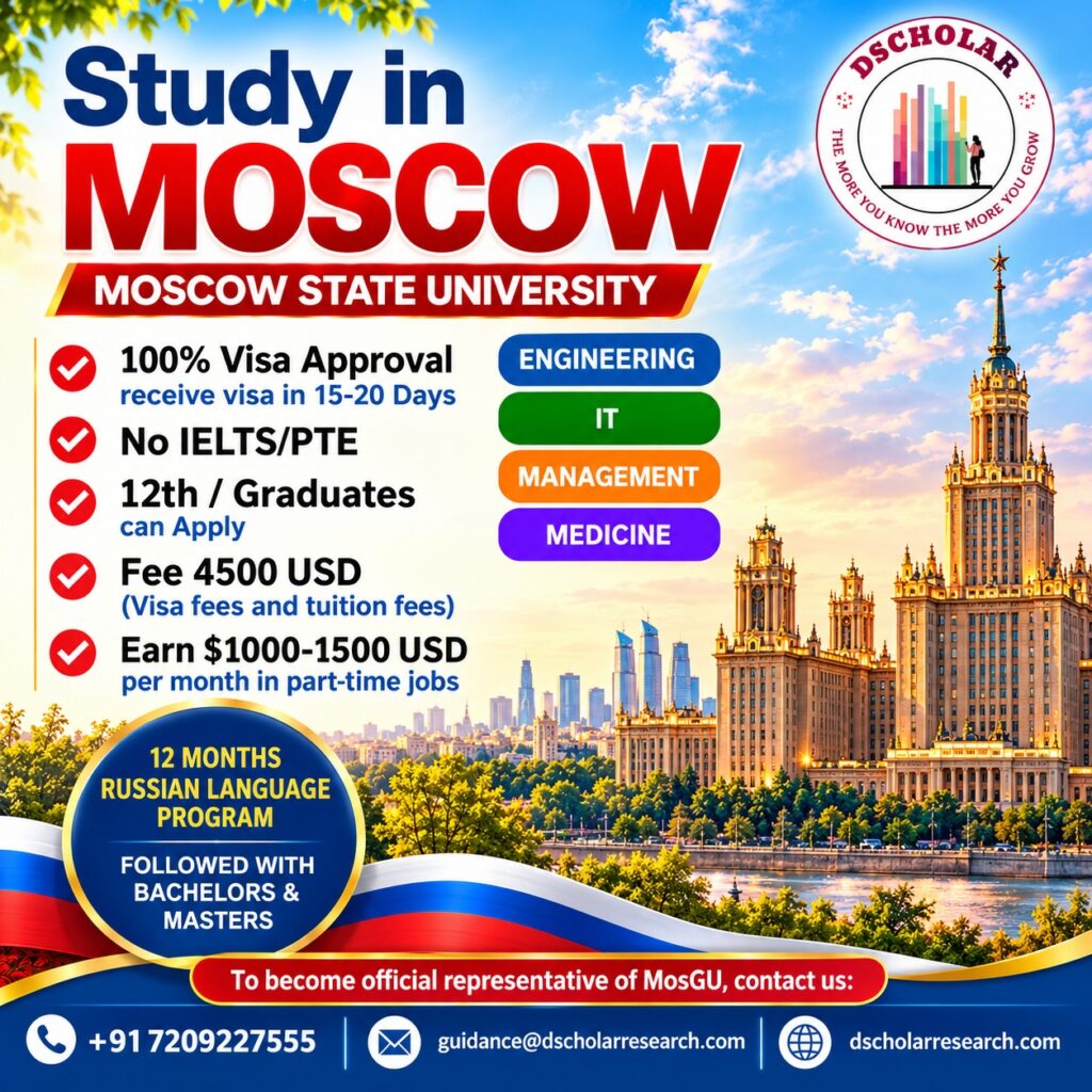Study in Moscow 🇷🇺 **Study in Moscow!** 🎓 Explore Engineering, IT, Management,